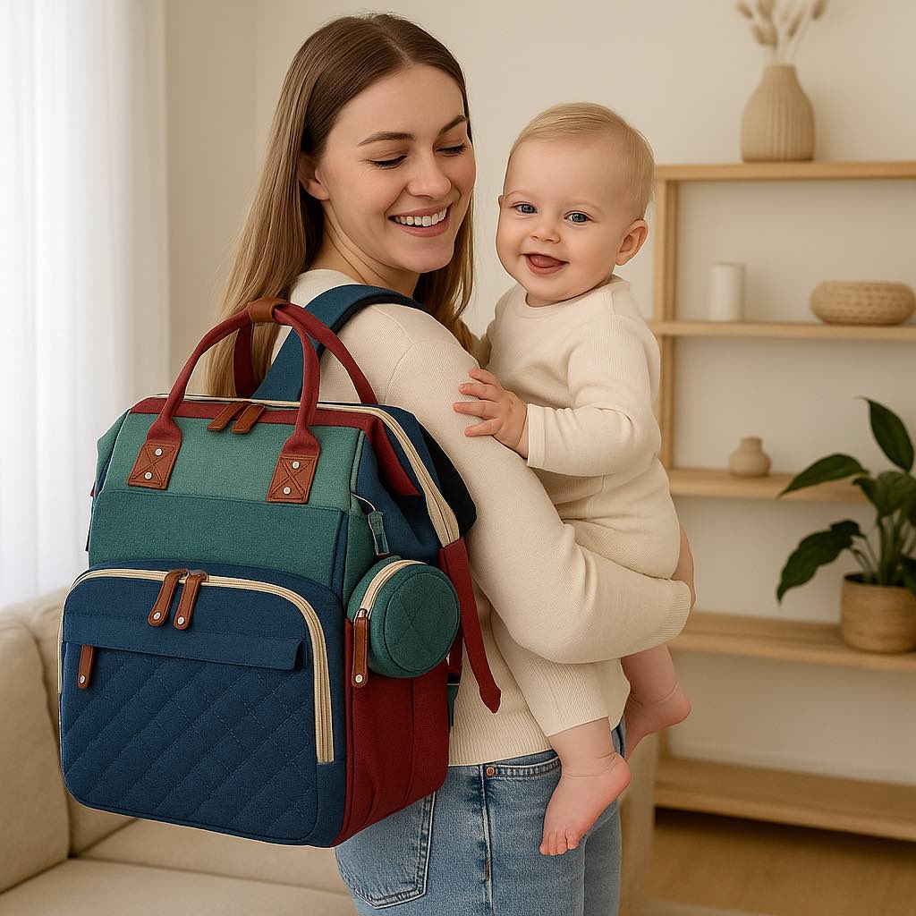 2in1 Baby Diaper Bag Backpack with Integrated Changing Bed