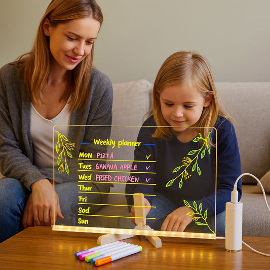 Kids LED Drawing Lamp – Creative Light-Up Board with Colored Pencils