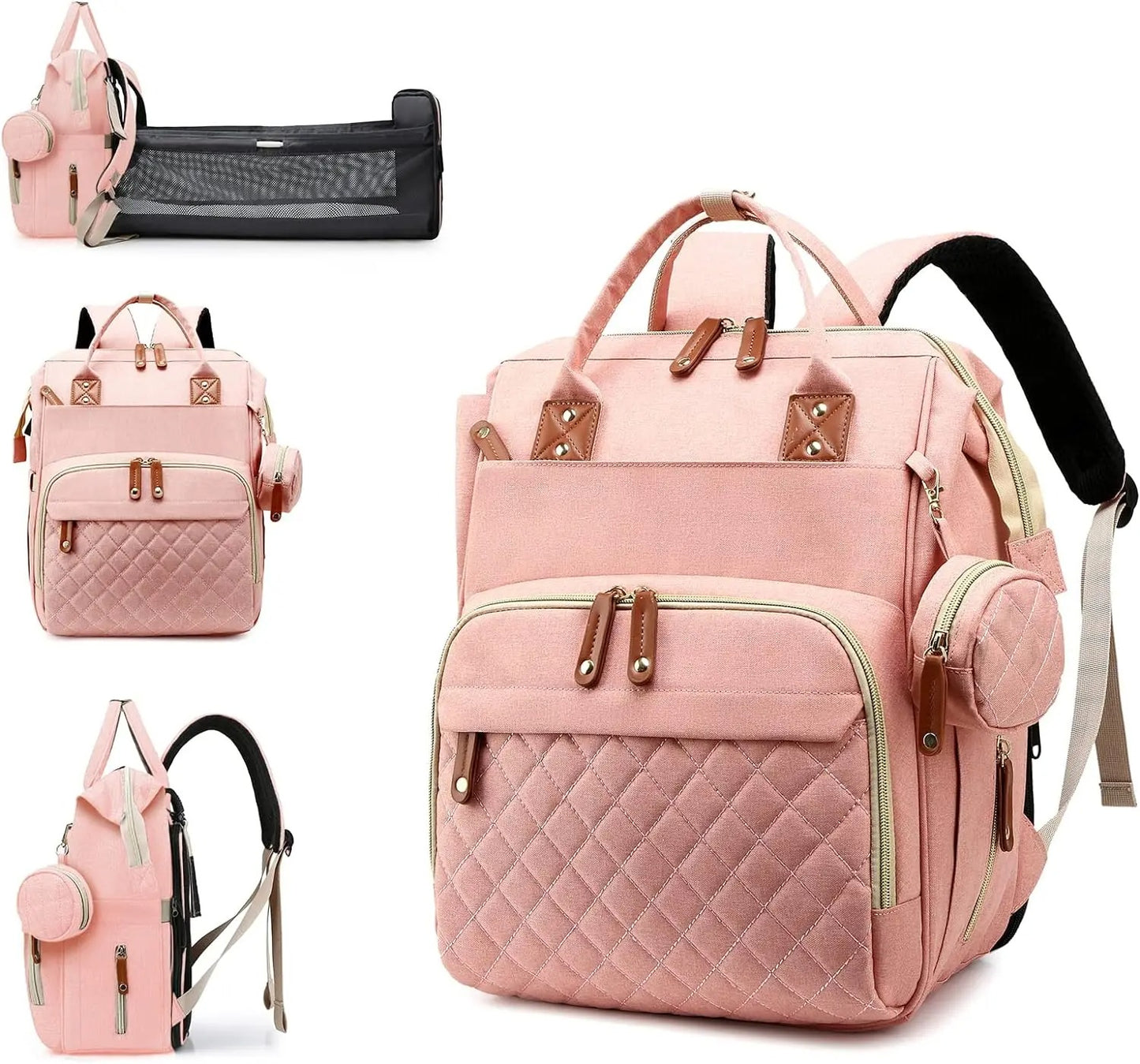 2in1 Baby Diaper Bag Backpack with Integrated Changing Bed