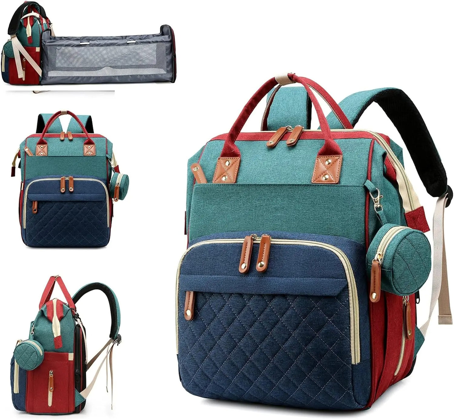 2in1 Baby Diaper Bag Backpack with Integrated Changing Bed