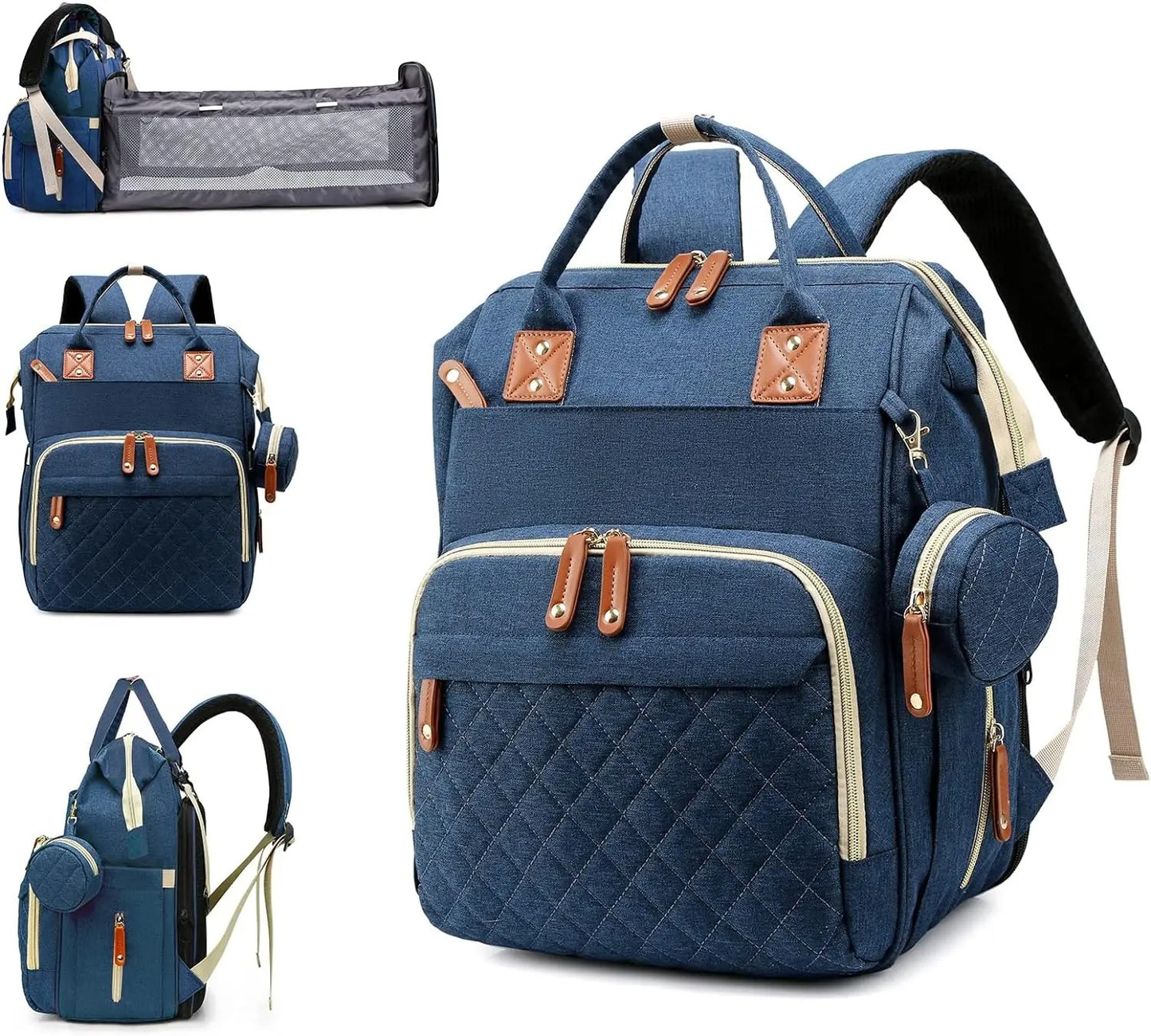 2in1 Baby Diaper Bag Backpack with Integrated Changing Bed